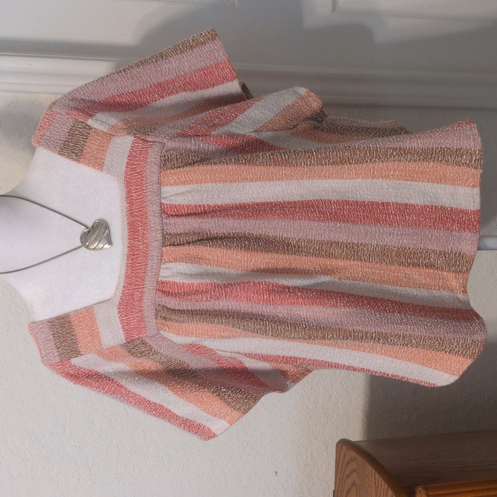 Madewell Striped Blouse in Pink and Tan